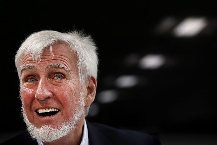British-American researcher John O’Keefe answers a question during a press conference in London on October 6, 2014, after winning the Nobel Medicine Prize with a Norwegian couple, May-Britt and Edvard Moser, for discovering an “inner GPS” that helps the brain navigate. The trio earned the coveted prize for identifying brain cells enabling people to orient themselves in space, with implications for diseases such as Alzheimer’s, the jury said. AFP PHOTO/ADRIAN DENNIS