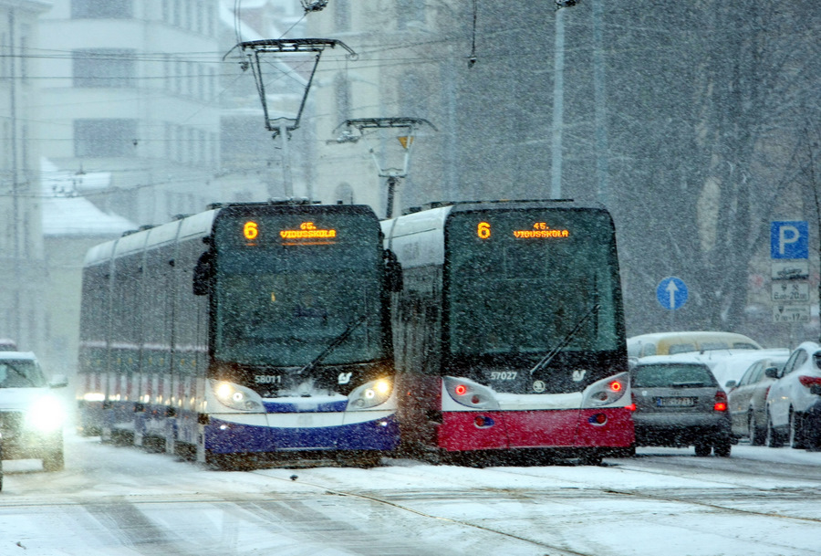 Tramvaji Krišjāņa Barona ielā.