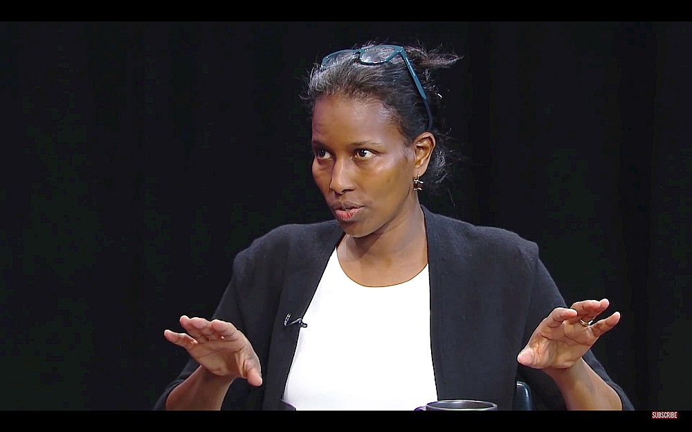 Hirsi Ali piedalās diskusijā ASV televīzijā par islāmu un cilvēktiesībām 2017. gada maijā.
