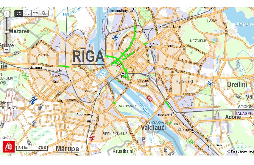 Rīgas centrs. Ielu remonti augusta sākumā.