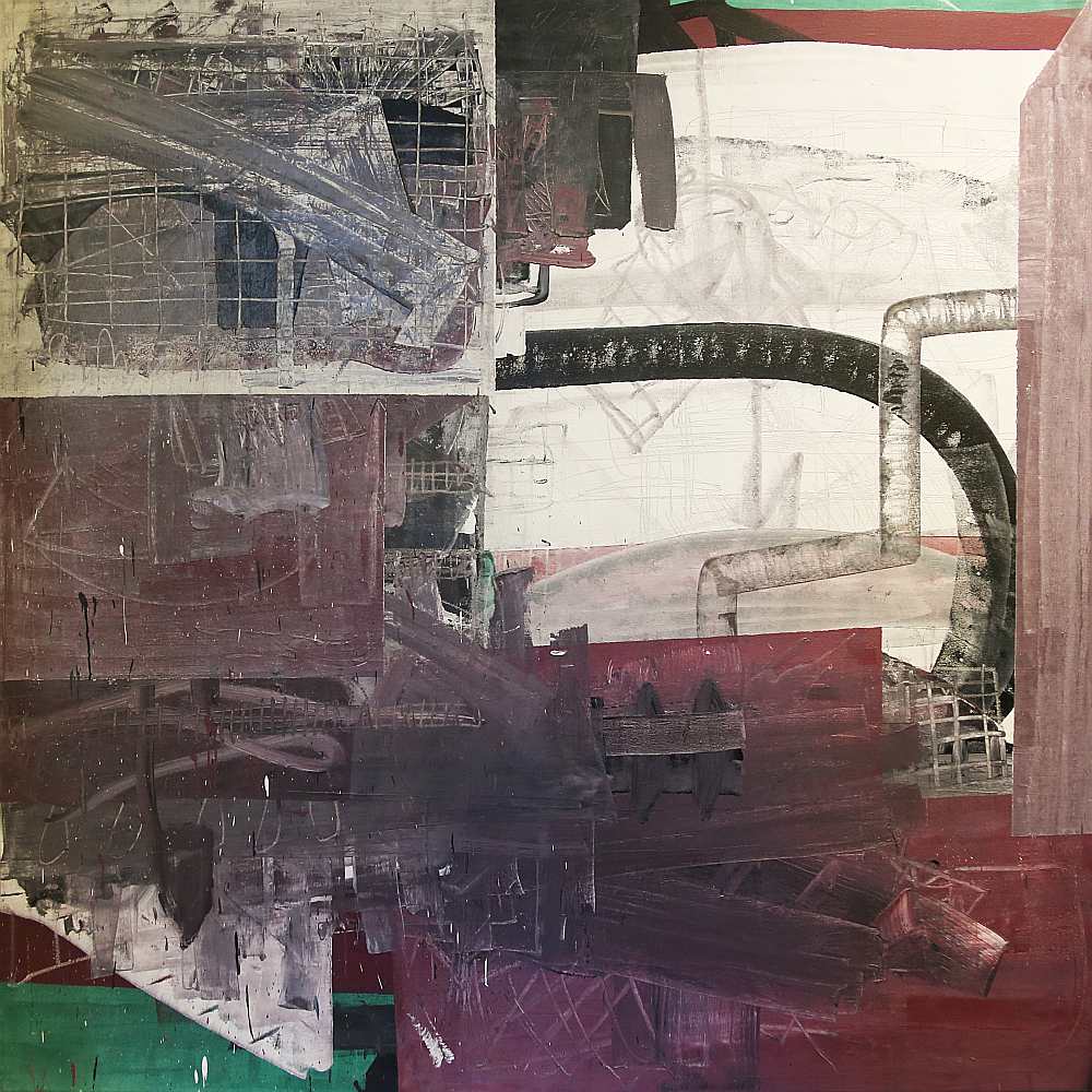 Moiše Kupfermans, “Plaisa laikā.” Audekls, eļļa, 1999. 200 x 200 cm.