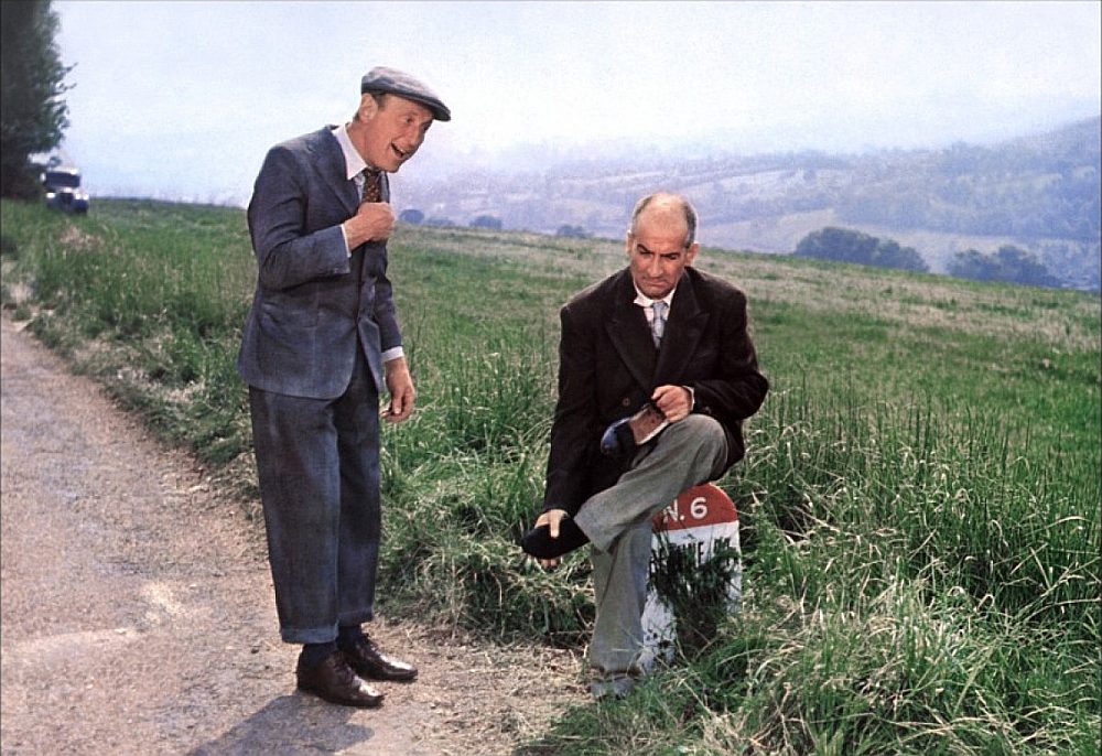 Kadrs no kinoklasikas šedevra – Gaspāra Urī komēdijas “Lielā pastaiga” (1966).