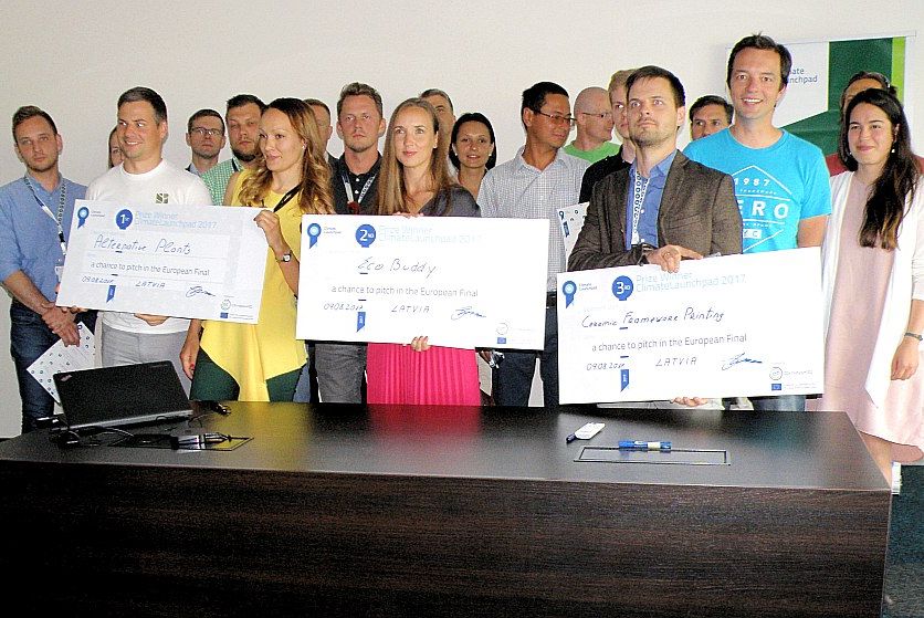 Tīro tehnoloģiju biznesa ideju konkursa “ClimateLaunchpad 2017” Latvijas fināla uzvarētāji.