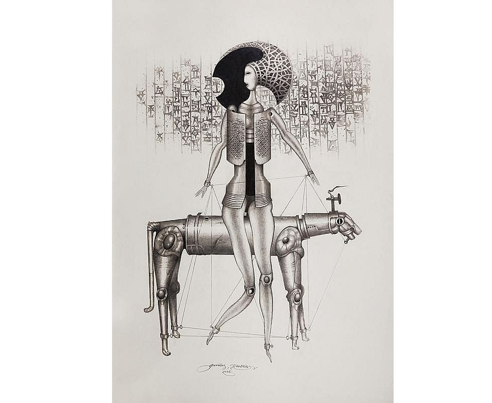 G. Krollis. “Modelis 330”. 2016. Papīrs, grafīta zīmulis. 100 x 70 cm.