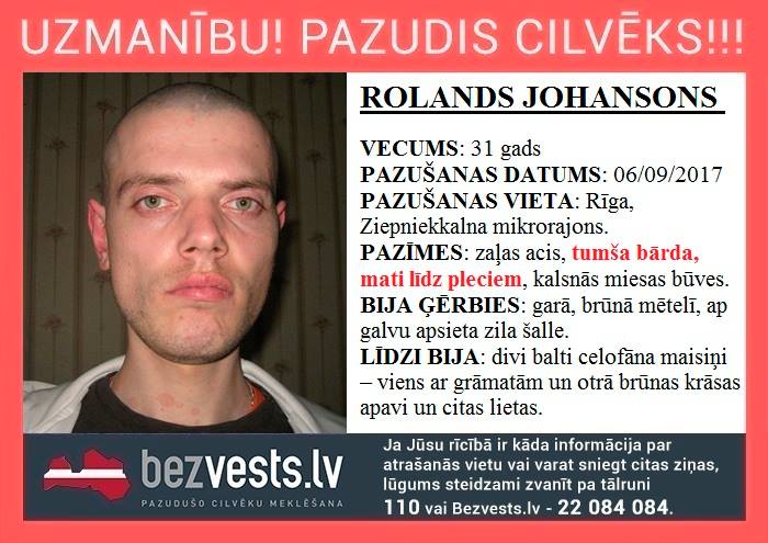 Trīs gadus senā fotogrāfija vairs neataino patieso Rolanda izskatu; šobrīd jaunajam vīrietim ir gari, tumši mati un bārda.
