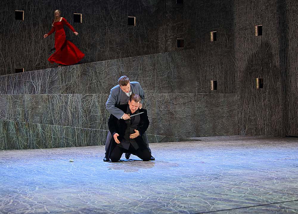 Skats no Zigmara Liepiņa operas “Turaidas Roze” mēģinājuma Latvijas Nacionālajā operā un baletā. Maijas lomā – Laura Teivāne, Viktors – Raimonds Bramanis, Jakubovskis – Jānis Apeinis.