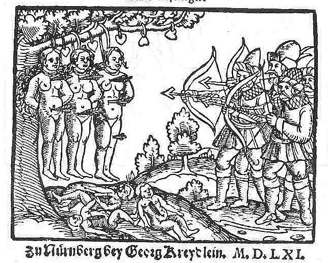 Iebrucēju zvērības Livonijā. 16. gs. gravīra.