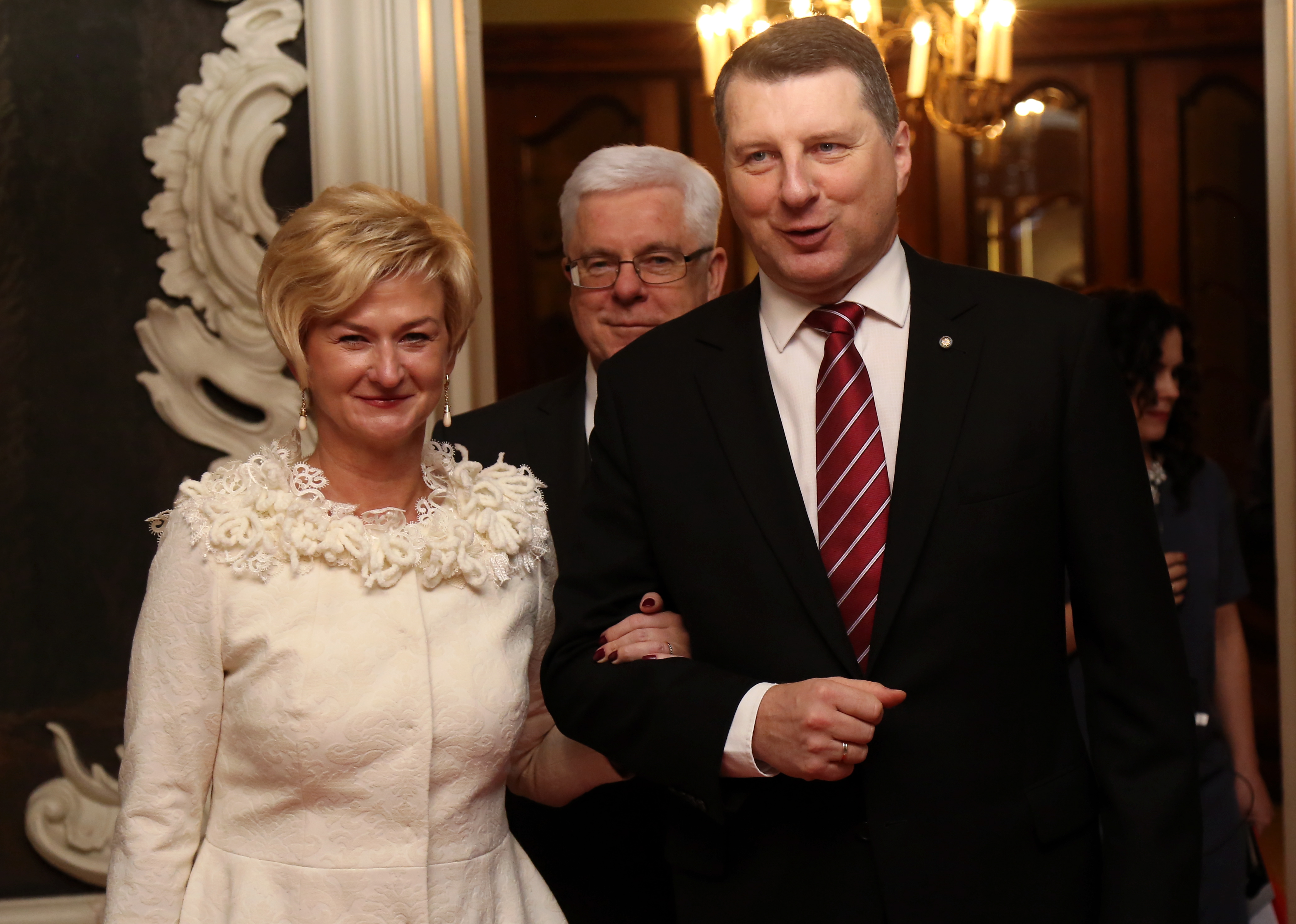 Raimonds Vējonis ar kundzi Ivetu.