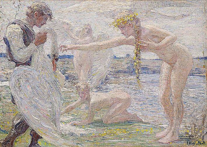 Janis Rozentāls (1866–1916). “Gulbju jaunavas”. Ap 1910. Audekls, eļļa. LNMM kolekcija. Taubes ģimenes dāvinājums Latvijas simtgadei.