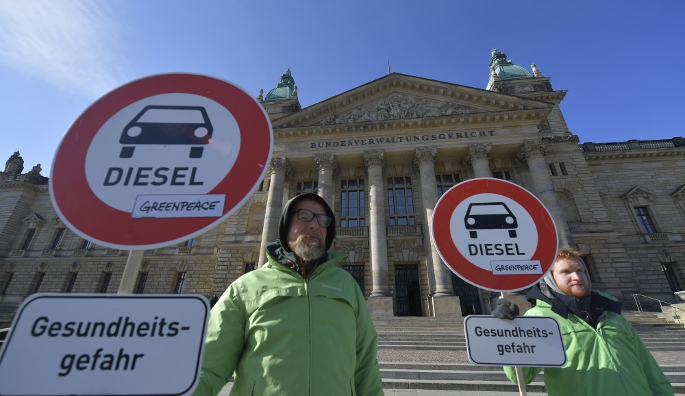 Leipcigā protesti pret gaisa piesārņojumu, 27.02.2018.