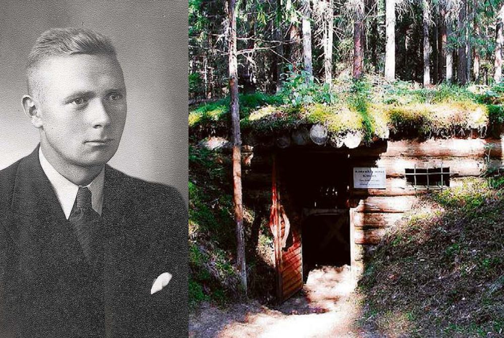 Leitnants Roberts Rubenis un atjaunotais leitnanta R. Rubeņa bataljona 2. rotas karavīru bunkurs Usmas pagastā.