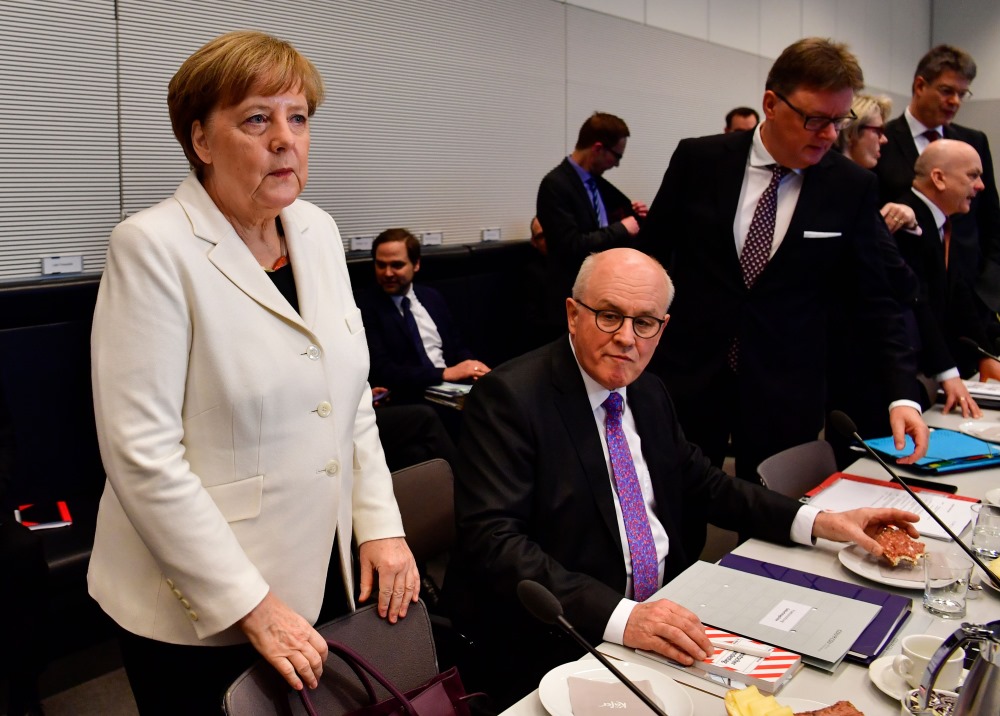 Vācijas kanclere Angela Merkele kārtējā CDU sanāksmē.