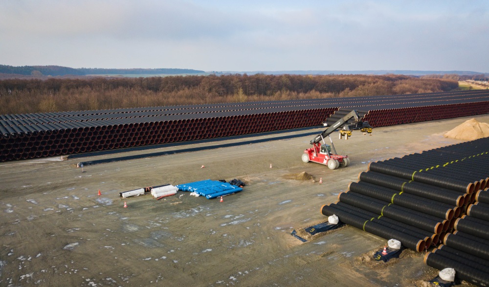 “Nord Stream 2” gāzesvada izbūve, Rīgenas salā, Vācijā, 23.03.2018.