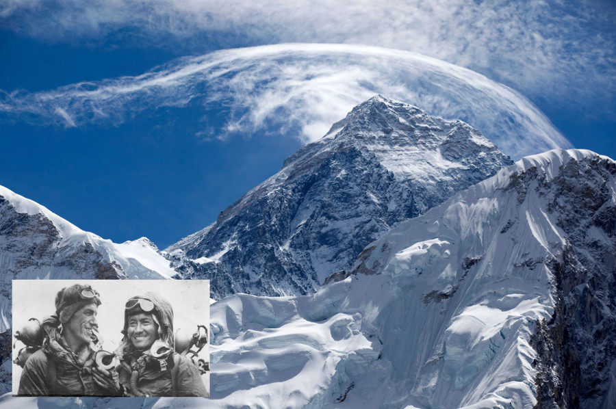 Everests, Edmunds Hilarijs un Tenzings Norgajs.