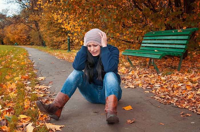 girl crying in depression and frustration