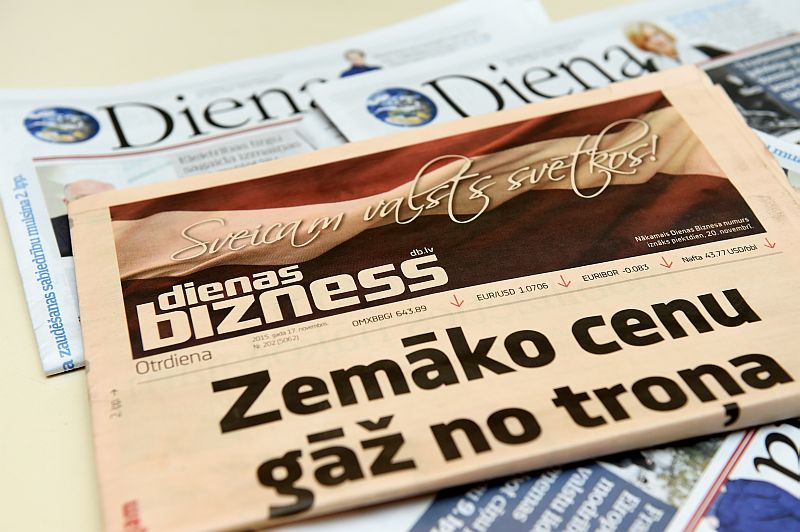 Laikraksts “Dienas bizness” un “Diena”.