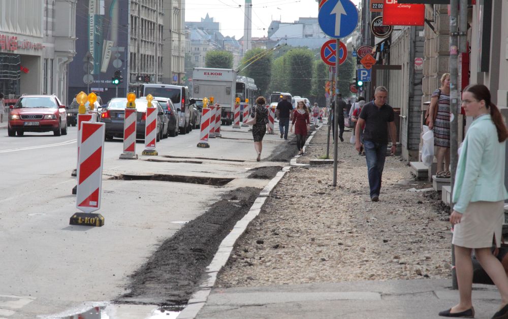 Brīvības iela remontu laikā