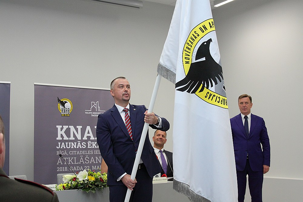KNAB jaunās ēkas atklāšanas pasākumā.