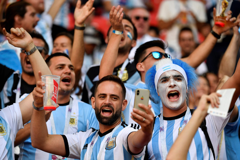 Argentīnas izlases līdzjutēji.