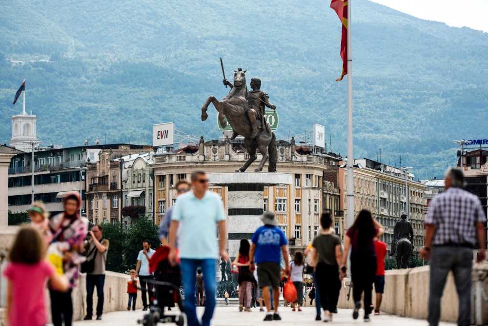 Pilsēta Skopje, Maķedonijā.