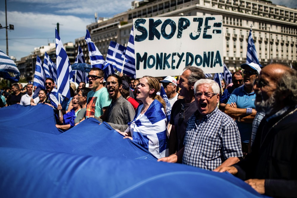 Grieķijā protestē pret Maķedonijas nosaukuma maiņu, 15.06.2018.