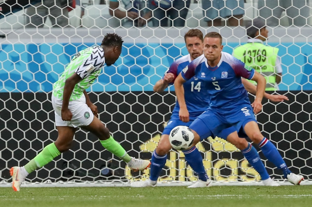 Nigērijas futbola izlase uzvar Islandi PČ futbolā Krievijā, 22.06.2018.