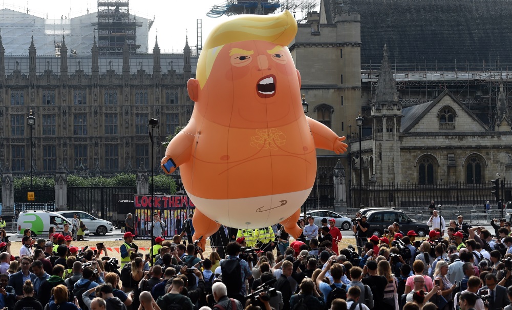 Protestē pret ASV prezidenta Donalda Trampa vizīti Londonā, 13.07.2018.