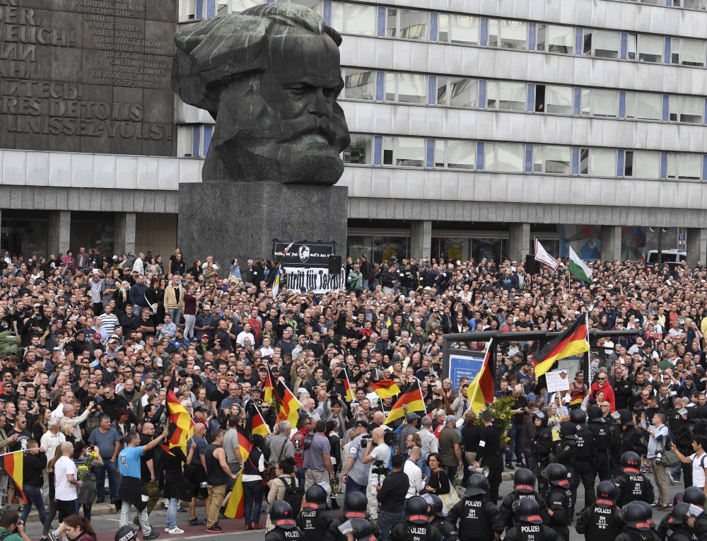 Protesti Kemnicā, Vācijā, 27.08.2018.