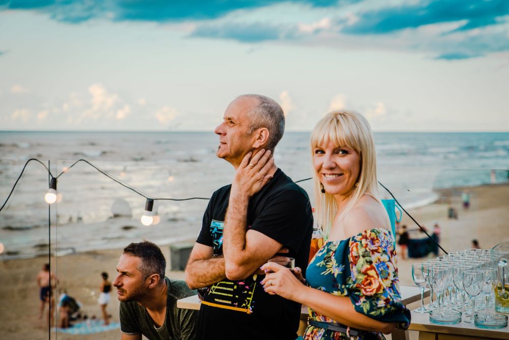 Aigars Grāvers kopā ar sievu Aiju Strazdiņu.