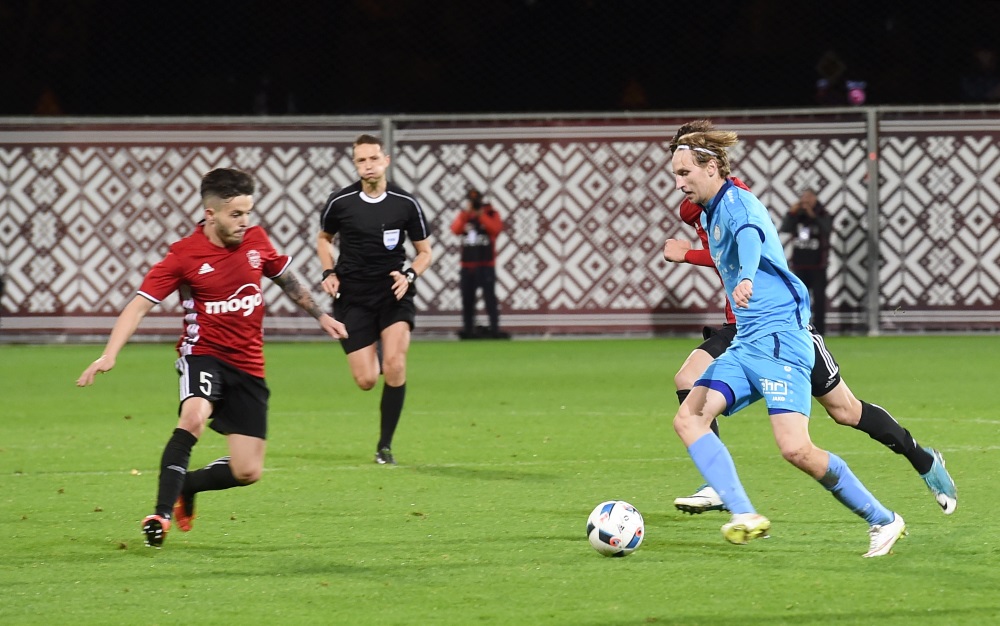 Latvijas kausa izcīņas fināla spēle futbolā starp FK “Liepāja/Mogo” un FK “Riga”. Arhīva foto.