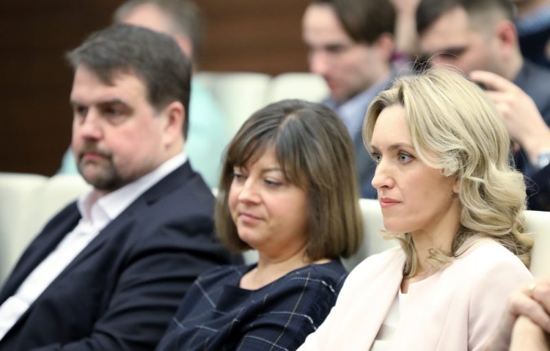 Eiropas Parlamenta vēlēšanu deputāta kandidāte Ieva Ilvesa partiju apvienības “Attīstībai/Par!” Eiropas konferencē “Cilvēki. Izaugsme. Drošība”, kurā tiek apstiprināti deputātu kandidāti, kas piedalīsies Eiropas Parlamenta vēlēšanās no “Attīstībai/Par!” saraksta, 23.02.2019.
