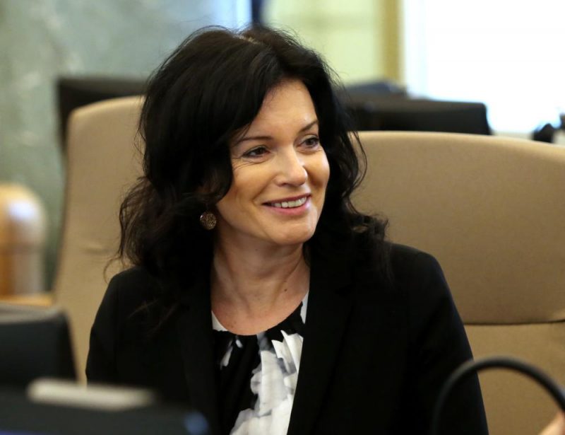 Ramona Petraviča pirms valdības sēdes Ministru kabineta ēkā