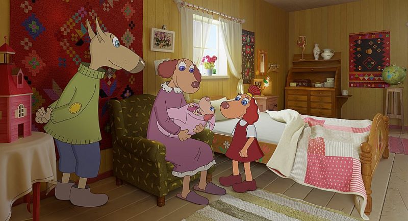Kadrs no animācijas filmas “Lote un pazudušie pūķi”.