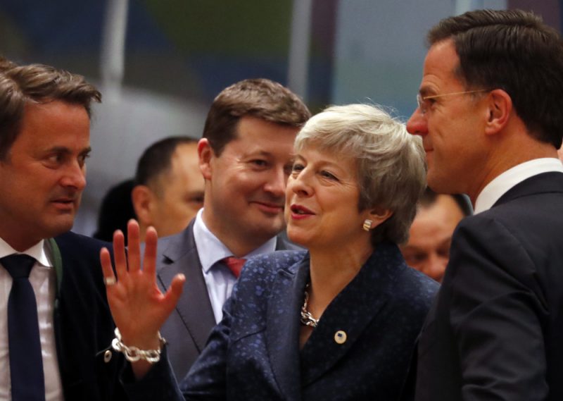 Britu premjere Terēza Meja pirms Eiropas Padomes sēdes Briselē