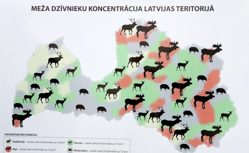 Dzīvnieku koncentrācija Latvijas teritorijā un autovadītājiem “bīstamāko reģionu” kartes prezentācija.