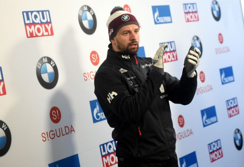 Martins Dukurs pērn decembrī Pasaules kausa posmā Siguldas trasē.