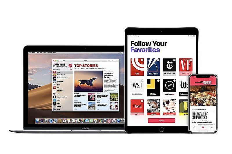 “Apple News+” digitālais žurnālu abonēšanas serviss.
