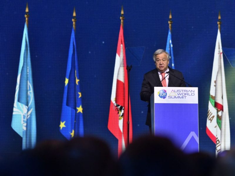ANO ģenerālsekretārs Antoniu Guterrešs piedalās Starptautiskajā klimata samitā Vīnē “R20 Austrian World Summit” .