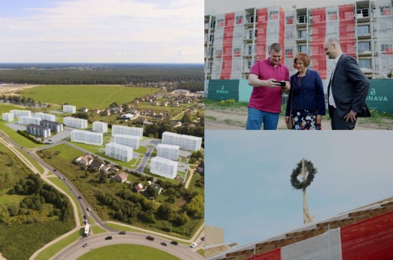 "Bonava" projektā “Dreilinga mājas” nosvinēti spāru svētki.