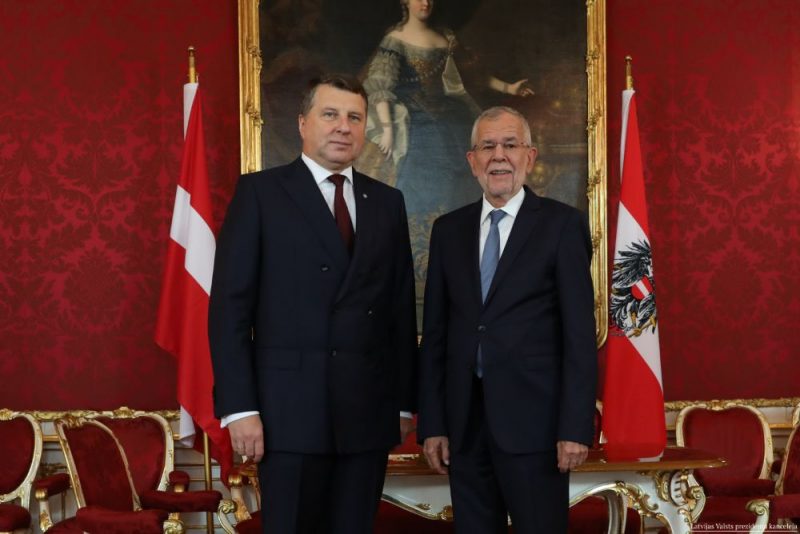 Valsts prezidents Raimonds Vējonis vizītē Vīnē tiekas ar Austrijas prezidentu Aleksandru van der Bellenu, 27..05.2019.