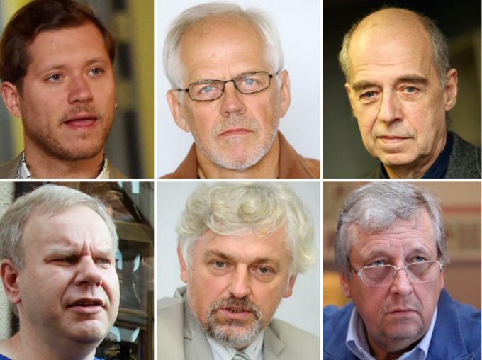 Vēstuli parakstījuši (apakšā no labās) Latvijas Nacionālās operas un baleta valdes priekšsēdētājs Zigmars Liepiņš, diriģents Andris Veismanis, “L Tips Agency” producents Gints Putniņš (augšā no labās), komponists Mārtiņš Brauns, mūziķis Aivars Hermanis un mūziķis Ralfs Eilands.