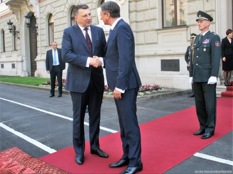 Valsts prezidents Raimonds Vējonis tikas ar Slovēnijas prezidentu Borutu Pahoru, 05.06.2019.