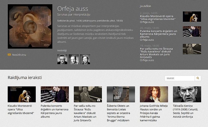 “Orfeja auss” tiešā nozīmē trenē dzirdi un ļauj klausīties, kā ēterā šaudās gudru cilvēku pelēkās šūniņas.