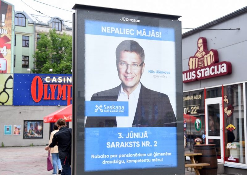 Partijas “Saskaņa” pašvaldības vēlēšanu reklāma.