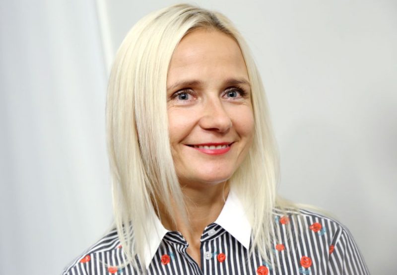 Finanšu un kapitāla tirgus komisijas padomes (FKTK) priekšsēdētāja amatam izvirzītā Santa Purgaile preses konferencē Valsts kancelejā izklāsta redzējumu par FKTK darbību.