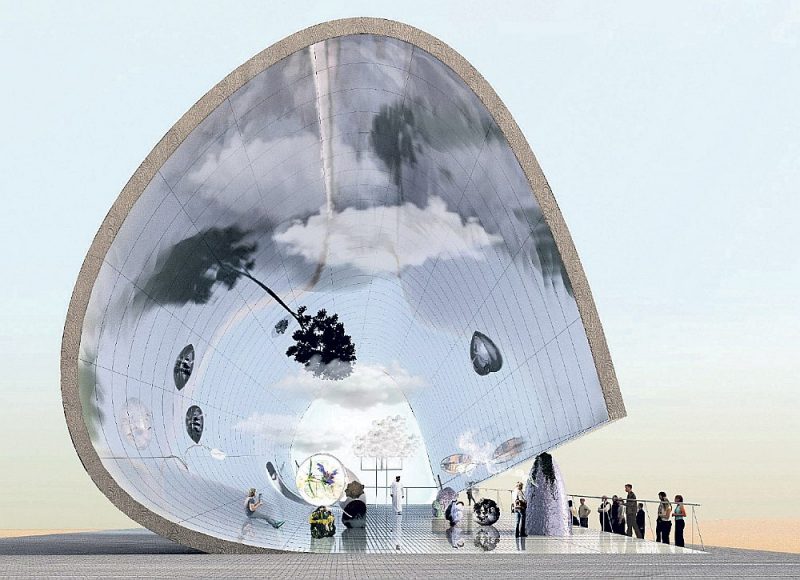 Latvijas paviljona “Ēters” Dubaijas “Expo” vizualizācija.