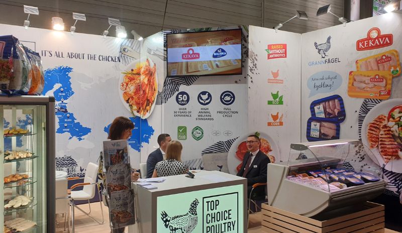 Uzņēmuma stends Ķelnes izstādē “Anuga 2019”.