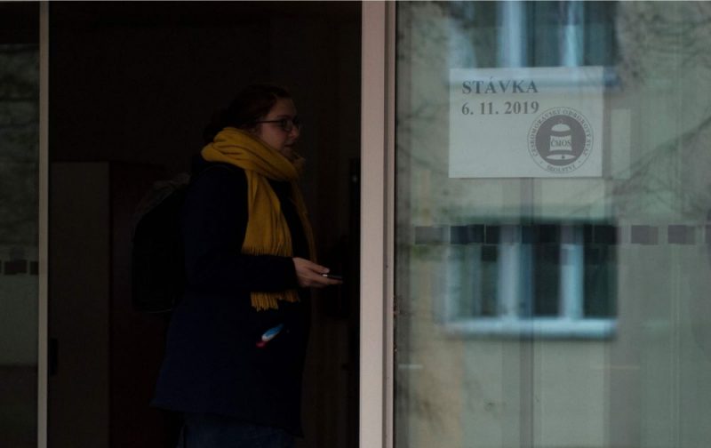 Prāga. Skolotāju streiks Čehijā.
