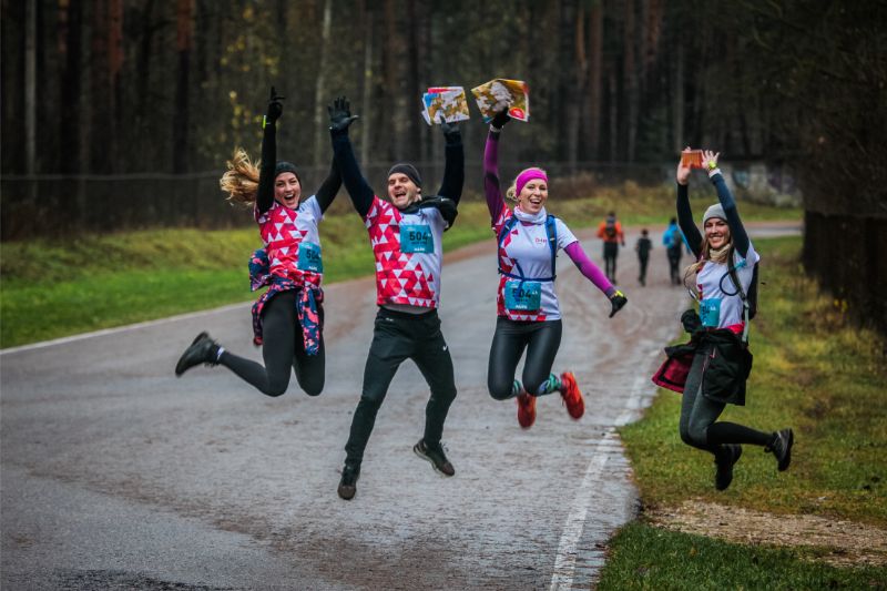 Rogaininga dalībnieki labā noskaņojumā.
