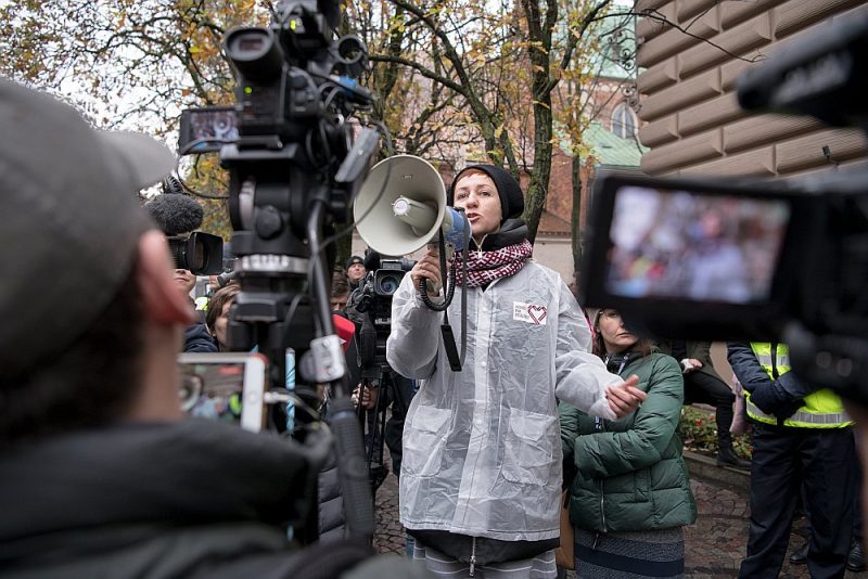 Mediķu protesta akcija pie Saeimas šā gada 7. novembrī.